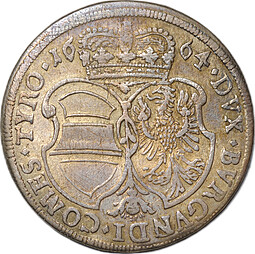 Монета 15 крейцеров 1664 Тироль 