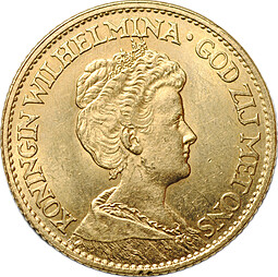 Монета 10 гульденов 1911 Нидерланды 