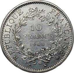 Монета 10 франков 1969 Франция