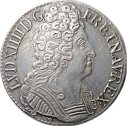 Монета 1 экю 1715 D Людовик XIV Франция