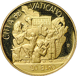 Монета 20 евро 2002 Ноев ковчег Ватикан