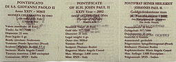 Монета 20 евро 2002 Ноев ковчег Ватикан