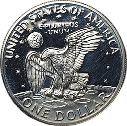 Монета 1 доллар 1972 S Эйзенхауэра серебро США