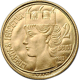 Монета 2 скудо 1983 Вечная свобода Сан-Марино