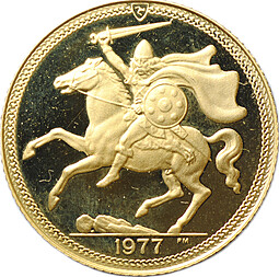 Монета 1/2 соверена 1977 Остров Мэн