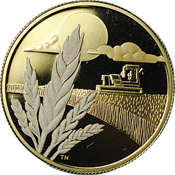 Монета 100 долларов 2003 Пшеница Маркиз Канада