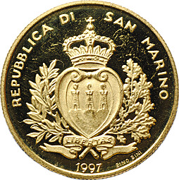 Монета 2 скудо 1997 Давид Сан-Марино
