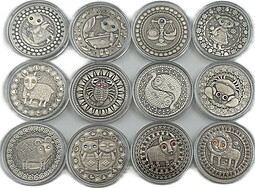 Набор 20 рублей 2009 Знаки зодиака Беларусь 12 монет