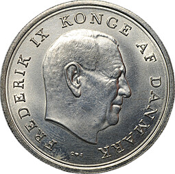 Монета 10 крон 1967 Свадьба принцессы Маргрете Дания