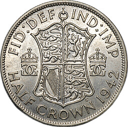 Монета 1/2 кроны 1942 Великобритания