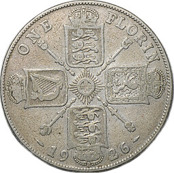 Монета 1 флорин 1926 Великобритания