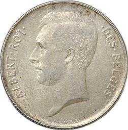 Монета 2 франка 1912 ALBERT ROI Бельгия
