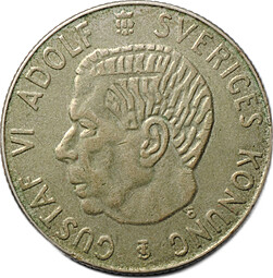 Монета 1 крона 1956 Швеция