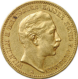Монета 20 марок 1897 А Пруссия Германия