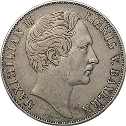 Монета 2 гульдена 1855 Восстановление колонны Мадонны Бавария