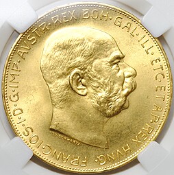 Монета 100 крон 1915 Австрия слаб ННР MS 63