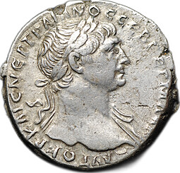 Монета Тридрахма 112 - 114 Траян Сноп колосьев, Аравия Петрейская Римская Империя