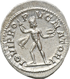 Монета Денарий 232 Александр Север Юпитер с орлом Римская Империя