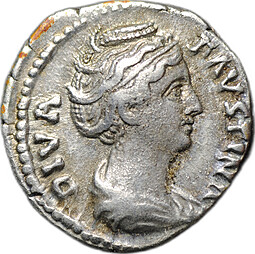 Монета Денарий 141 Фаустина I Павлин Римская Империя