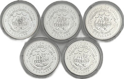 Набор 5 долларов 2008 Танки Второй мировой войны Либерия