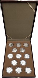 Набор медалей (жетонов) Православные праздники серебро 15,55 гр Императорский монетный двор 26 штук