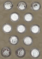 Набор медалей (жетонов) Православные праздники серебро 15,55 гр Императорский монетный двор 26 штук