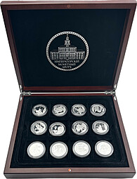 Набор медалей (жетонов) Наша История СПМД Императорский монетный двор серебро 15,55 гр 12 штук