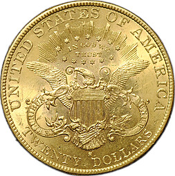 Монета 20 долларов 1897 S Сан-Франциско США