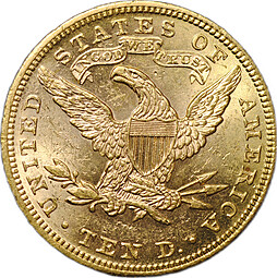 Монета 10 долларов 1893 Филадельфия США