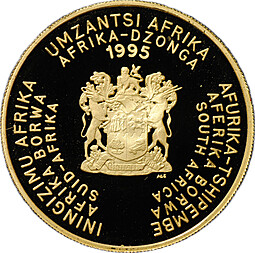 Монета-ранд 1 унция золота 1995 Чемпионат мира по регби ЮАР Южная Африка