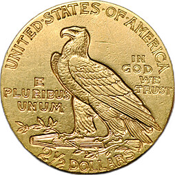 Монета 2 1/2 доллара 1912 США
