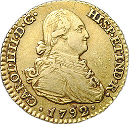 Монета 1 эскудо 1792 Испания
