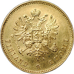 Монета 20 марок 1911 L Русская Финляндия