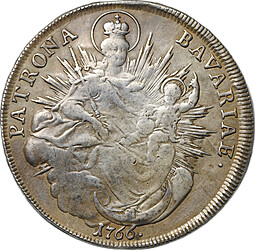 Монета 1 талер 1766 Бавария