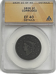 Монета 1 цент 1826 США
