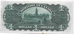 Банкнота 1 доллар 1911 Канада
