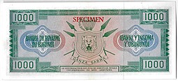 Банкнота 1000 франков 1965 образец Бурунди