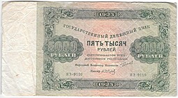 Банкнота 5000 рублей 1923 Сапунов