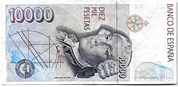 Банкнота 10000 песет 1992 Испания