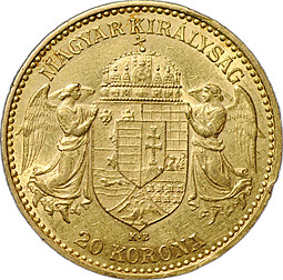Монета 20 крон 1897 Венгрия