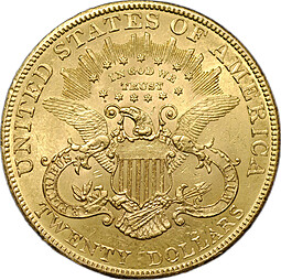 Монета 20 долларов 1904 Филадельфия США слаб CPRC MS 61
