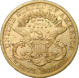 Монета 20 долларов 1878 S Сан-Франциско США