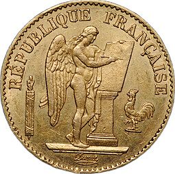 Монета 20 франков 1877 A Франция