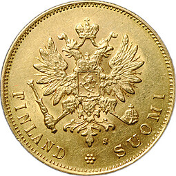 Монета 10 Марок 1882 S Русская Финляндия