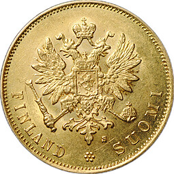 Монета 10 Марок 1882 S Русская Финляндия