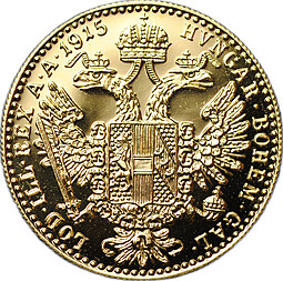 Монета 1 дукат 1915 рестрайк PROOF Австро-Венгрия 