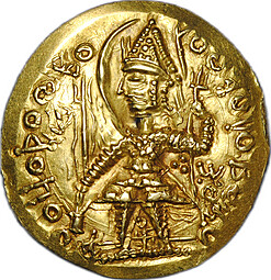 Монета Динар 255-310 Ардашир - Пероз I с именем Васудэвы I Кушано-Сасанидское царство