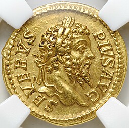 Монета Ауреус 203 Карфаген Септимий Север Римская Империя