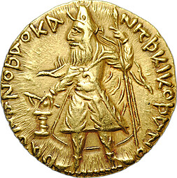 Монета Динар 127-151 NANA Нана Канишка I Кушанское царство