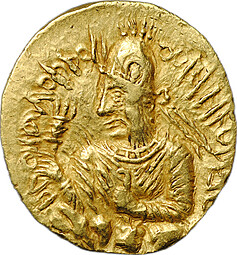 Монета Динар 151-190 NANA Хувишка I Кушанское царство